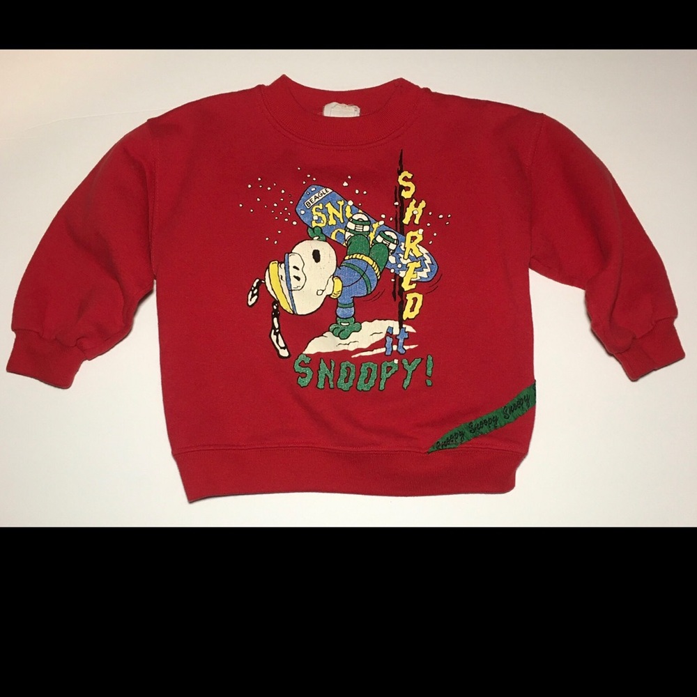 Vintage Shred It Snoopy Boys Sweatshirt - Red - 2T Peanuts